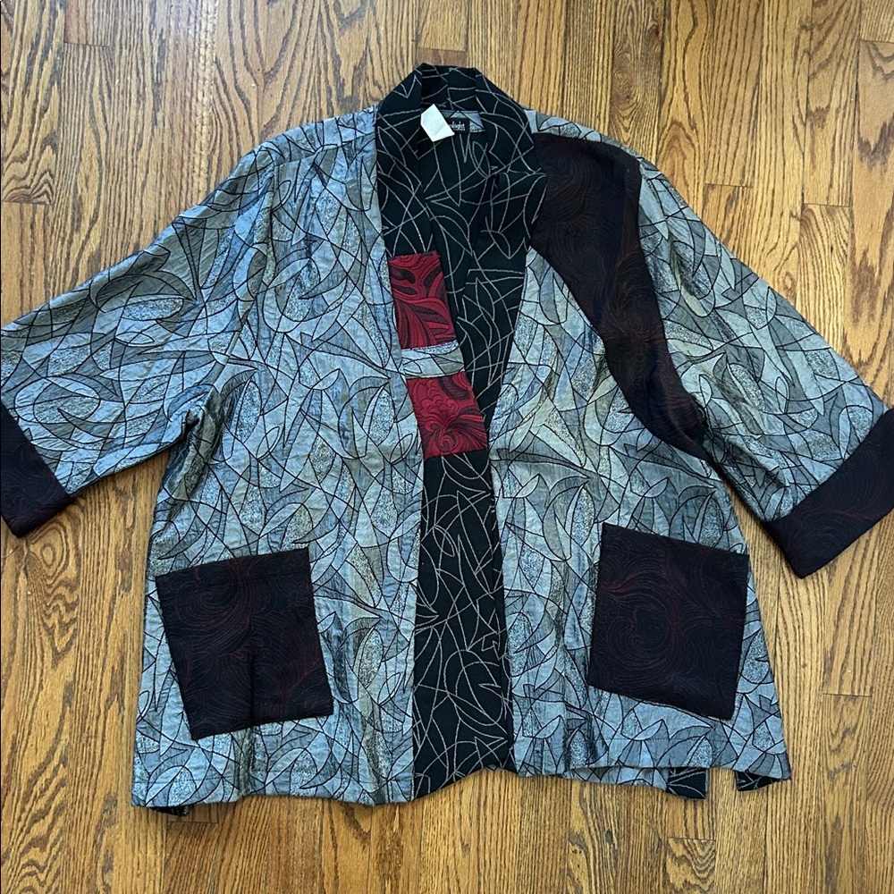 Elegant Black and Gray Women's Blazer